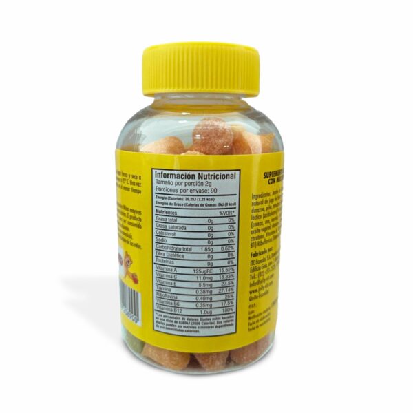 Gomitas Con Multivitaminas A, C, E, B1, B2, B6, B12 Sabor A Frutas JELLY-VIT 90 Uds 180 G - Imagen 3