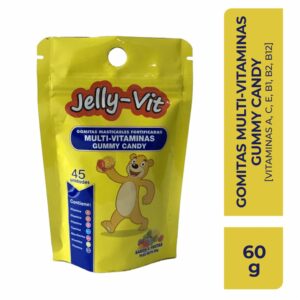 Gomitas Con Multivitaminas A, C, E, B1, B2, B6, B12 Sabor A Frutas JELLY-VIT 45 Uds 60 G