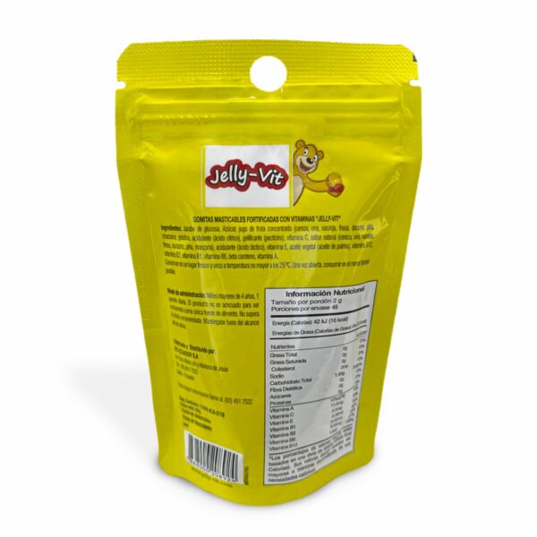 Gomitas Con Multivitaminas A, C, E, B1, B2, B6, B12 Sabor A Frutas JELLY-VIT 45 Uds 60 G - Imagen 3