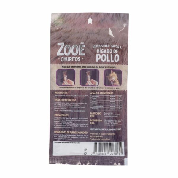 Snack Para Perros Churitos Hígado De Pollo ZOOE 56 G - Imagen 2