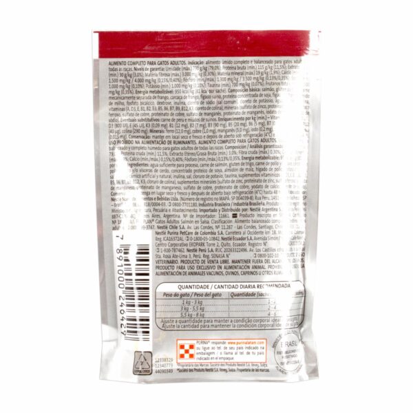 Alimento Húmedo Para Gatos Adulto Sabor Salmón PURINA PRO PLAN 85 G - Imagen 2
