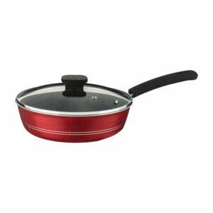 Sartén Hondo Línea Sicilia Con Tapa Color Rojo TRAMONTINA 24 CM