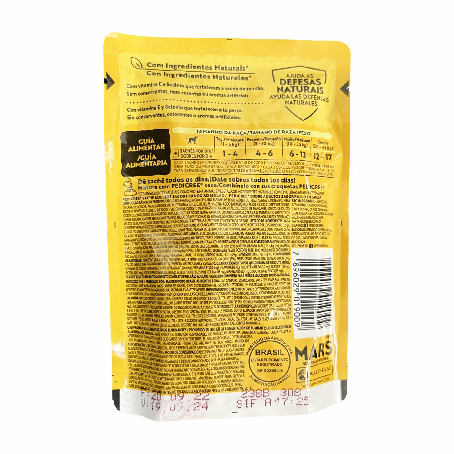 Alimento Para Perros Húmedo Adultos Sabor A Pollo En Sobre PEDIGREE 100 G - Imagen 2