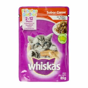 Alimento Para Gatos Húmedo Sabor A Carne En Sobre WHISKAS 85 G