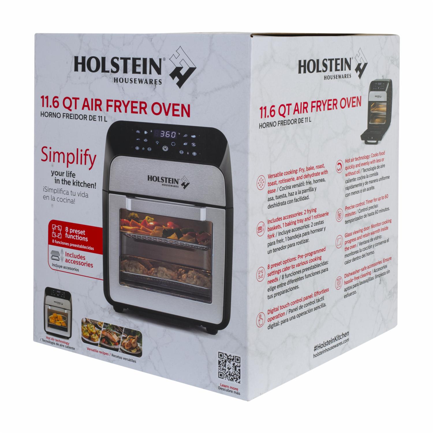 Horno Freidor De Aire HH-09179008SS HOLSTEIN 11 Litros