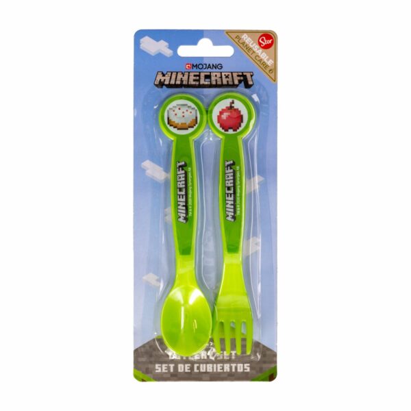 Set Cubiertos Infantil Diseño Minecraft STOR 2 Piezas