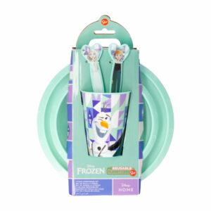 Set Vajilla Infantil Vaso Y Platos Diseño Frozen STOR 5 Piezas