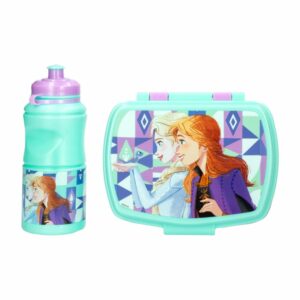 Set Infantil Botella Y Porta Alimentos Diseño Frozen STOR 2 Piezas