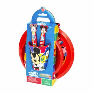 Set Vajilla Infantil Vaso Y Platos Diseño Mickey STOR 5 Piezas