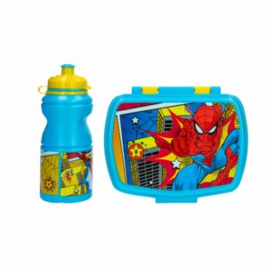 Set Infantil Botella Y Porta Alimentos Diseño Spiderman STOR 2 Piezas