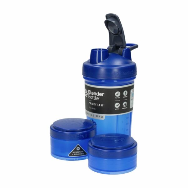Tomatodo Prostack Azul Con Almacenador De Proteína BLENDER BOTTLE 651 Ml - Imagen 3