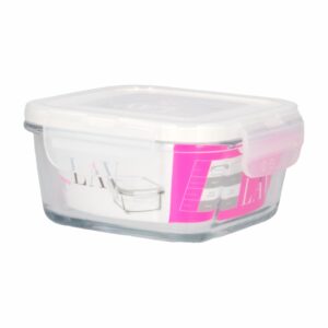 Repostero Cuadrado De Vidrio Con Tapa Clip LAV 375 CC
