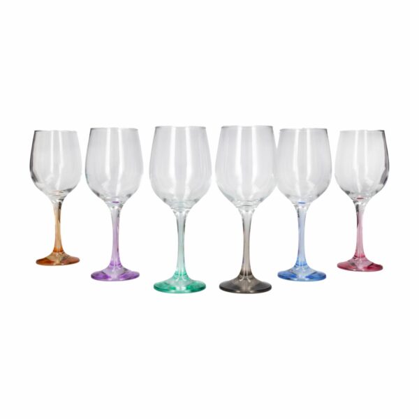 Set Copas De Agua O Vino Con Base De Colores LAV 6 Piezas