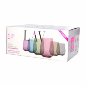 Set De Vasos De Colores Línea Gaia 6X470 Ml LAV GAI365 PFT6