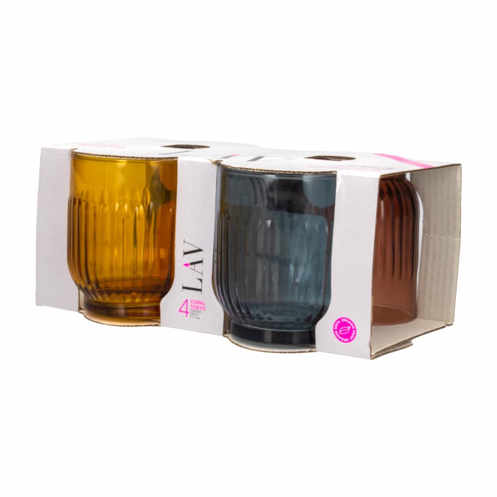Set De Vasos Línea Tokio De Colores 4X330 Ml LAV LV-TOK350 - Imagen 2