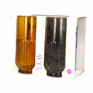 Set De Vasos Línea Tokio De Colores 4X395 Ml LAV LV-TOK352