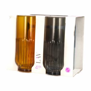 Set De Vasos Línea Tokio De Colores 4X395 Ml LAV LV-TOK352