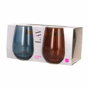 Set De Vasos Línea Gaia De Colores 4X475 Ml LAV LV-GAI365