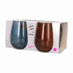 Set De Vasos Línea Gaia De Colores 4X475 Ml LAV LV-GAI365