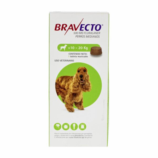 Antiparasitario Para Perros Interno Y Externo De 10 A 20 Kg BRAVECTO De 10 Kg A 20 Kg