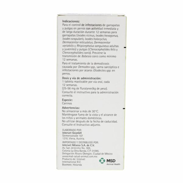 Antiparasitario Para Perros Interno Y Externo De 10 A 20 Kg BRAVECTO De 10 Kg A 20 Kg - Imagen 2
