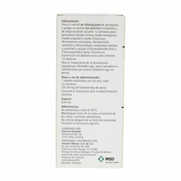 Antiparasitario Para Perros Externo De 10 A 20 Kg BRAVECTO De 10 Kg A 20 Kg - Imagen 2