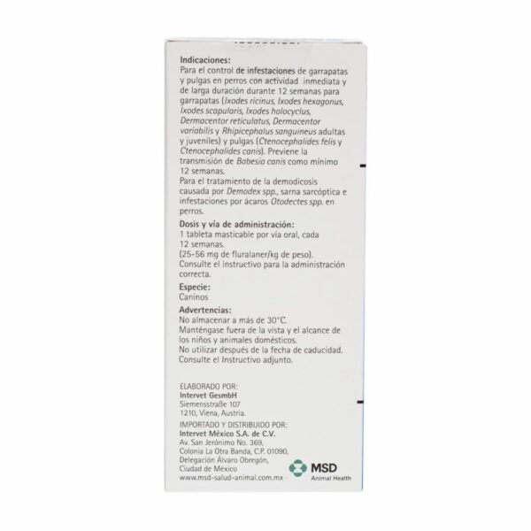 Antiparasitario Para Perros Externo De 20 A 40 Kg BRAVECTO De 20 Kg A 40 Kg - Imagen 2