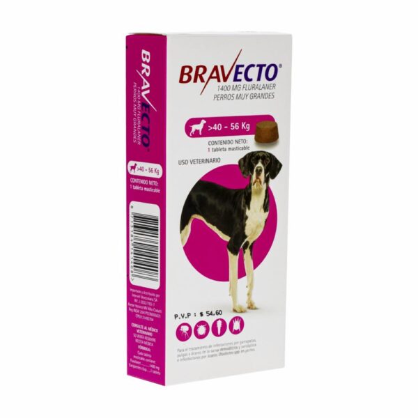 Antiparasitario Para Perros Interno Y Externo De 40 A 56 Kg BRAVECTO De 40 Kg A 56 Kg - Imagen 3