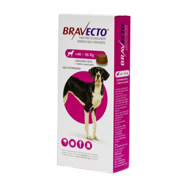 Antiparasitario Para Perros Interno Y Externo De 40 A 56 Kg BRAVECTO De 40 Kg A 56 Kg - Imagen 4