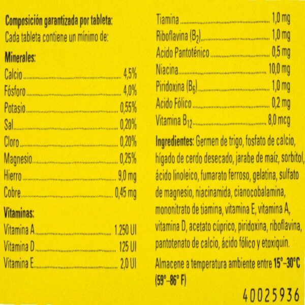 Multivitamínico Para Mascotas Vi-Sorbits En Tabletas Masticables SIMPARICA 150 G - Imagen 2