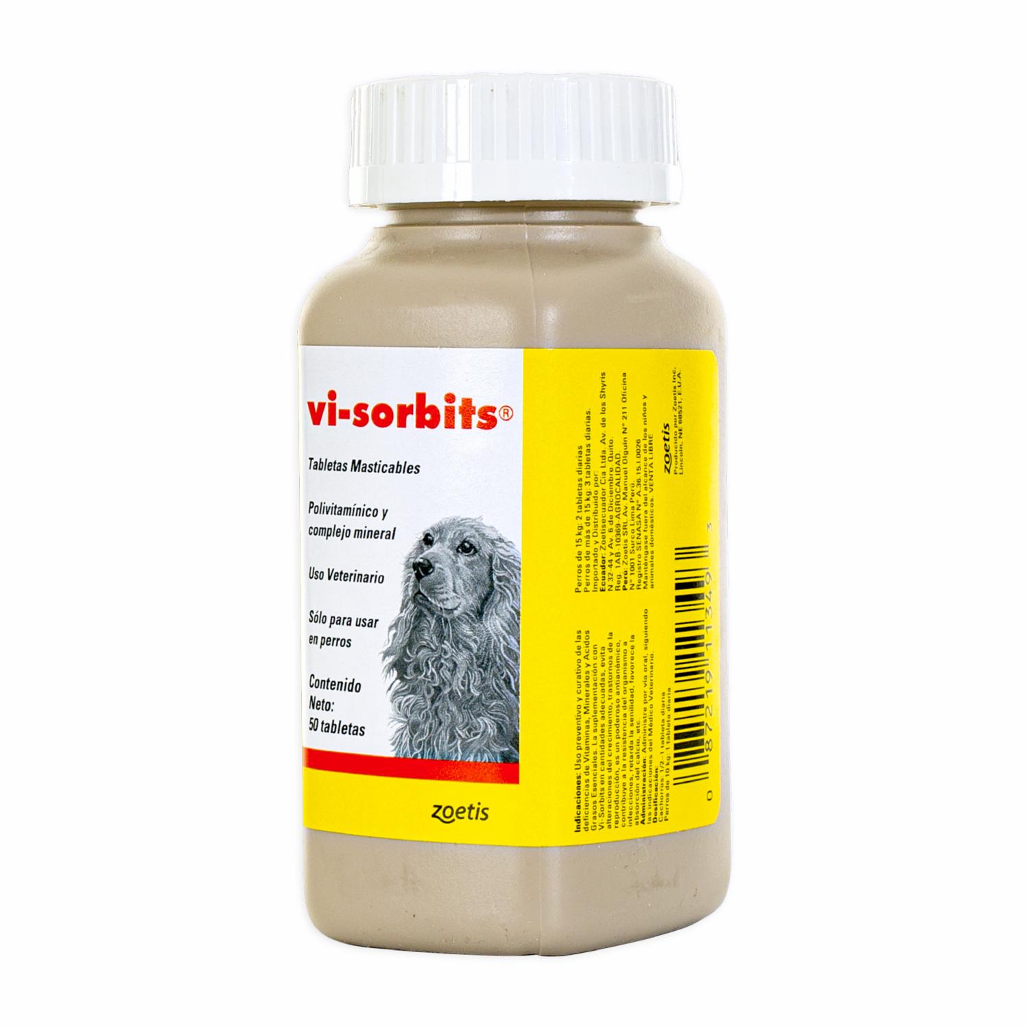 Multivitamínico Para Mascotas Vi-Sorbits En Tabletas Masticables SIMPARICA 150 G - Imagen 4