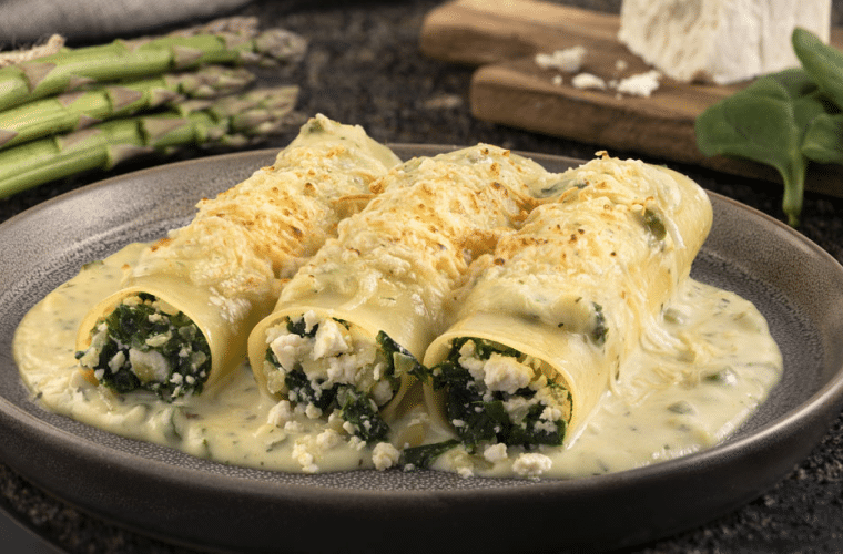 Canelones rellenos de arroz a la parmesana: Delicias con arroz