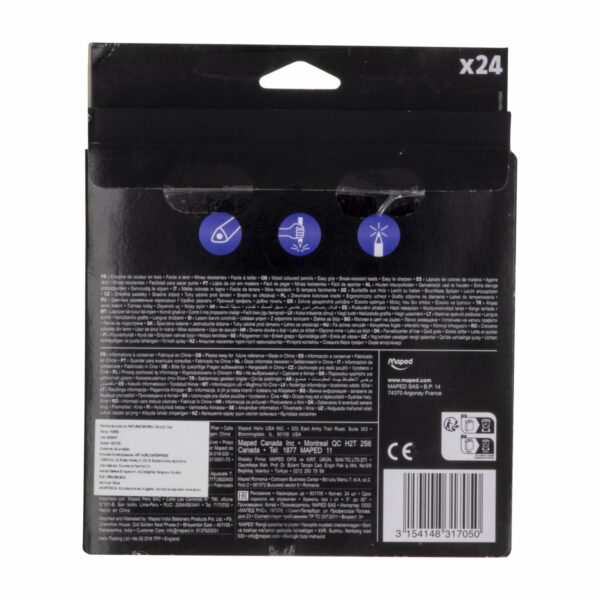 Lápices De Colores De Madera MAPED X 24 Uds - Imagen 2