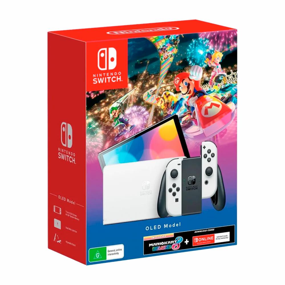 Consola Switch Oled Blanco Mario Kard 8 NINTENDO HRG-S-KAA1B - Imagen 3