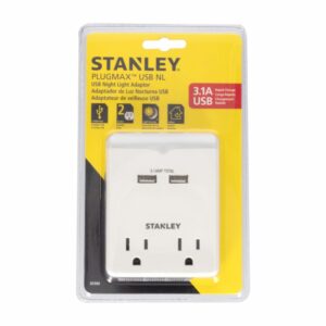 Adaptador De Corriente 2 Salidas Con USB STANLEY 1 Pieza