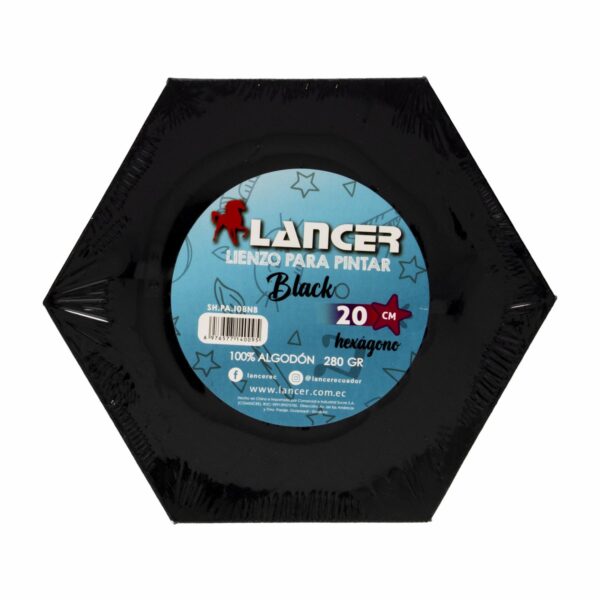 Lienzo Hexágono Negro LANCER 20 Cm