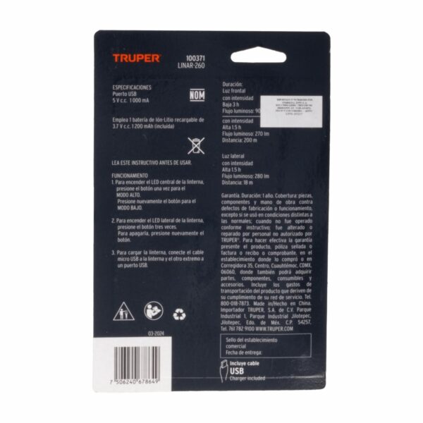Linterna Con Luz De Emergencia TRUPER 270 Lumens - Imagen 2