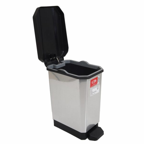 Papelera Pedal Negro Metalizado ESTRA 5 Litros - Imagen 2