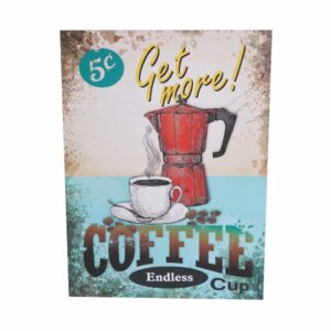 Cuadro Decorativo Diseño Coffe Hot FREE HOME 30X30 CM