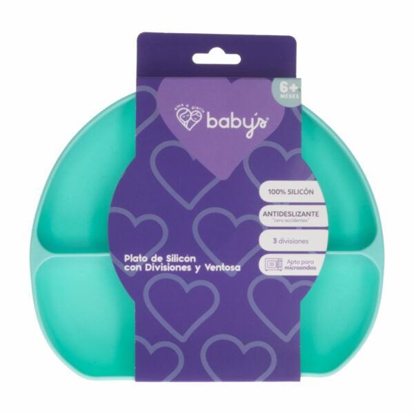 Plato De Silicon Infantil Con 3 Divisiones Y Ventosa BABYS 1 Pieza - Imagen 2
