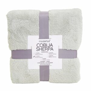 Cobija Sherpa Verde Claro MODERTEX