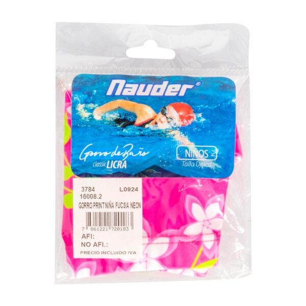 Gorro De Baño Niña Print Fucsia Neón NAUDER Talla Única - Imagen 2