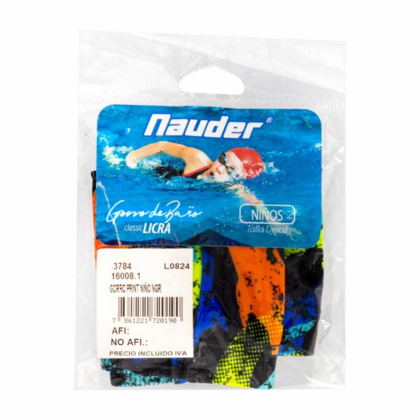 Gorro De Baño Niño Print Negro NAUDER Talla Única - Imagen 2