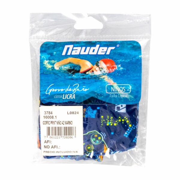 Gorro De Baño Niño Print Azul Marino NAUDER Talla Única - Imagen 2