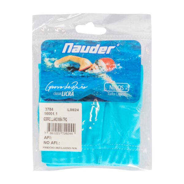 Gorro De Baño Niña Turquesa Llano NAUDER Talla Única - Imagen 2