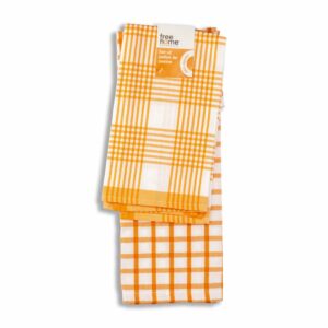 Set De Limpiones Alemán Cuadros Y Frances Naranja FREE HOME X 2 Uds