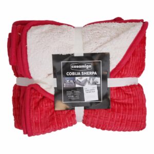Cobija Sherpa Textura Rojo CASAMIGA