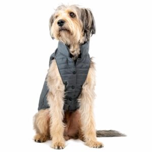 Chaleco Acolchado Para Mascota Color Gris MR. & MRS. Talla Extra Pequeño