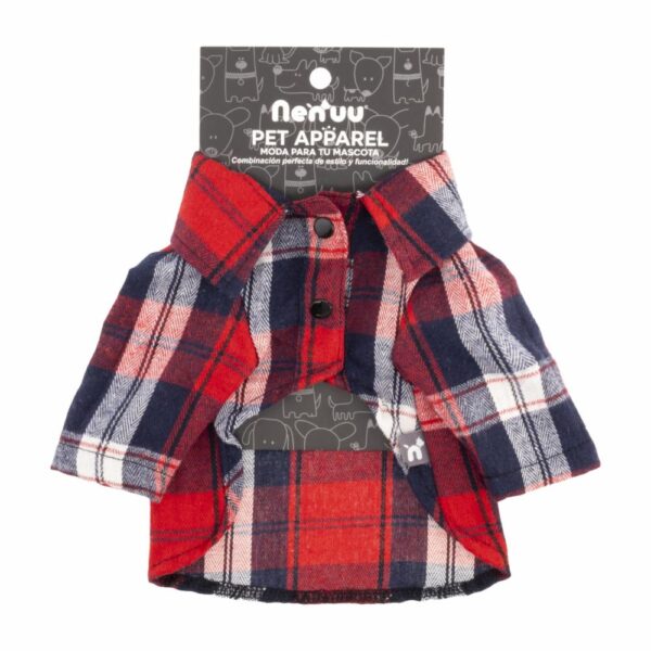 Camisa Leñadora Para Mascota Macho Color Rojo MR. & MRS. Talla Extra Pequeño - Imagen 2