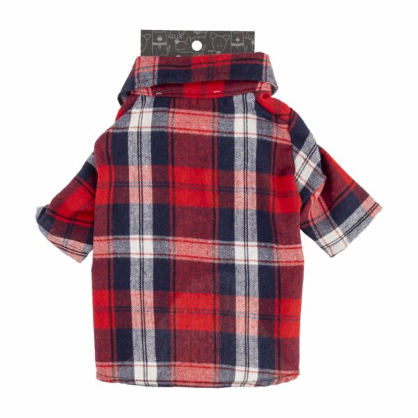 Camisa Leñadora Para Mascota Macho Color Rojo MR. & MRS. Talla Mediano - Imagen 3